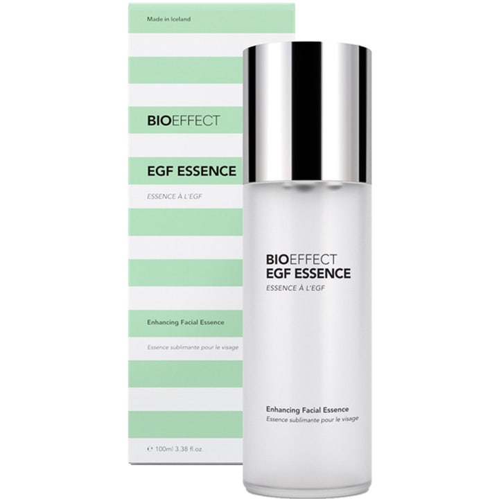 BIOEFFECT EGF Essence 100 ml kosteuttava kasvohoitovesi huurteisessa lasipullossa hopeisella korkilla