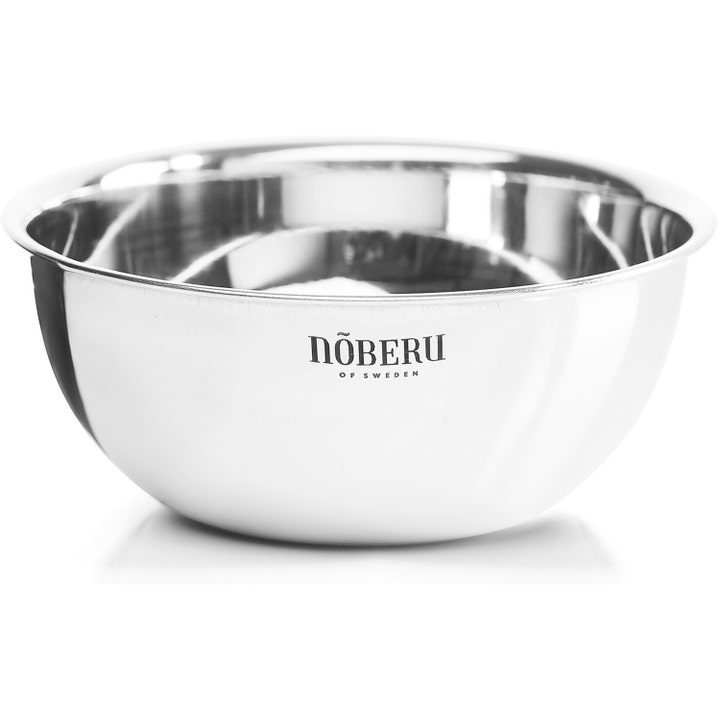 Nõberu of Sweden Shaving Bowl parranajokulho helpottamaan vaahdotusta kiiltävä ruostumaton teräskulho logolla
