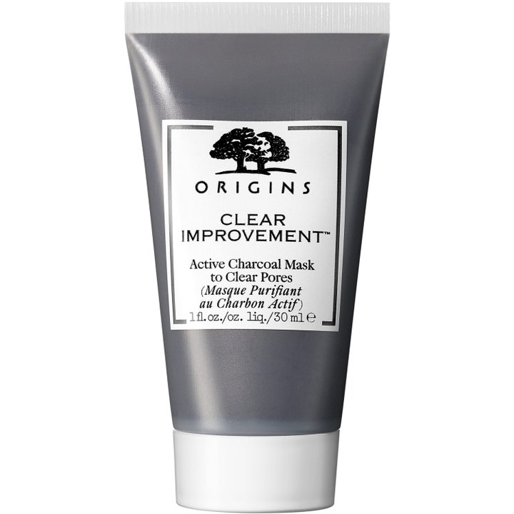 Origins Clear Improvement 30 ml syväpuhdistava hiilinaamio tummanharmaassa tuubissa valkoisella korkilla