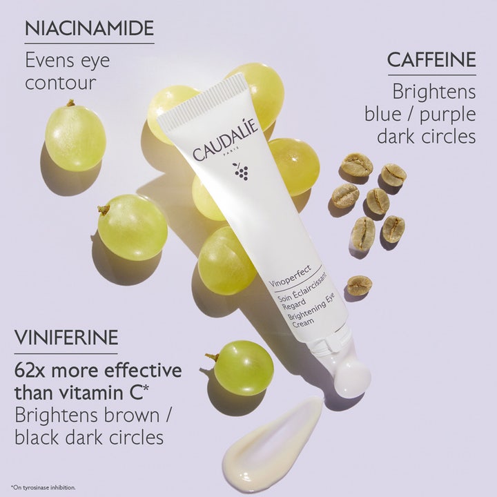 Caudalie Vinoperfect Brightening Eye Cream 15 ml kirkastava silmänympärysvoide, jossa viinirypäleitä ja kahvipapuja.