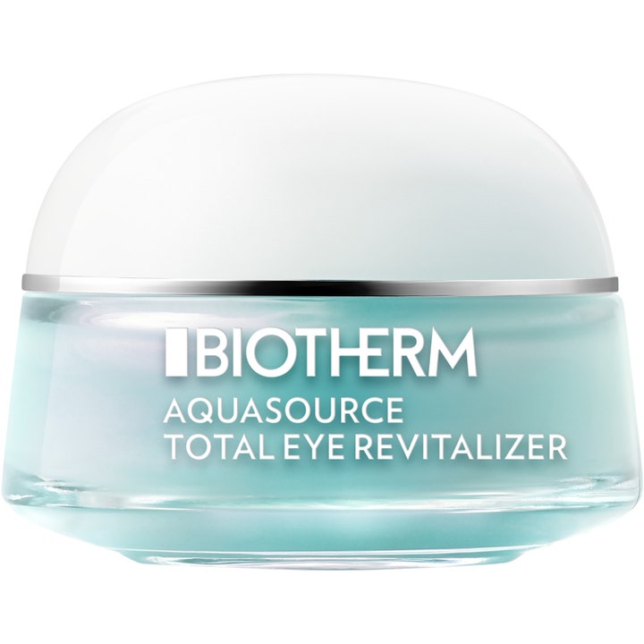 Biotherm Aquasource Total Eye Revitalizer 15 ml virkistävä silmänympärysvoide vaaleansinisessä lasipurkissa