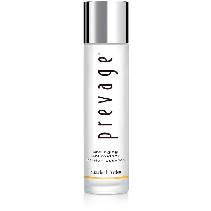Elizabeth Arden Prevage Anti-aging Antioxidant Infusion Essence hoitovesi valkoisessa pullossa hopeakorkilla