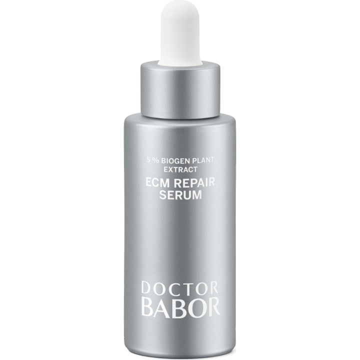 Doctor Babor ECM Repair Serum 30 ml uudistava kasvoseerumi mattapintaisessa hopeisessa pipettipullossa.