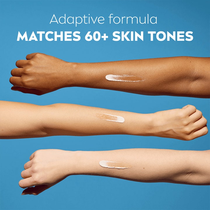 Nivea Luminous 630 Anti Dark-Spot CC Fluid 40 ml tasoittaa sävyä ja mukautuu eri ihonväreihin kolmella käsivarrella.