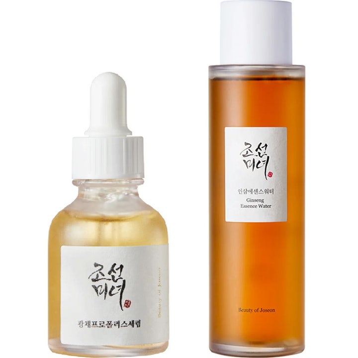 Beauty of Joseon Glow Serum 30 ml ja Ginseng Essence Water 150 ml kirkastava setti lasisissa pakkauksissa