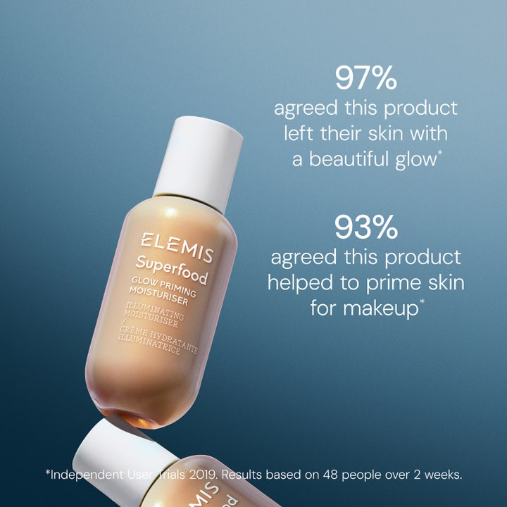 Elemis Superfood Glow Priming Moisturiser 60 ml heleyttävä päivävoide ja meikinpohjustaja antaa iholle kauniin hehkun.