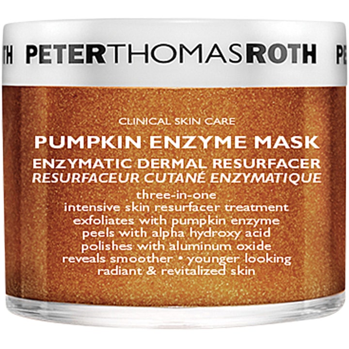 Peter Thomas Roth Pumpkin Enzyme Mask 150 ml kirkastava kasvonaamio oranssissa purkissa valkoisella korkilla.