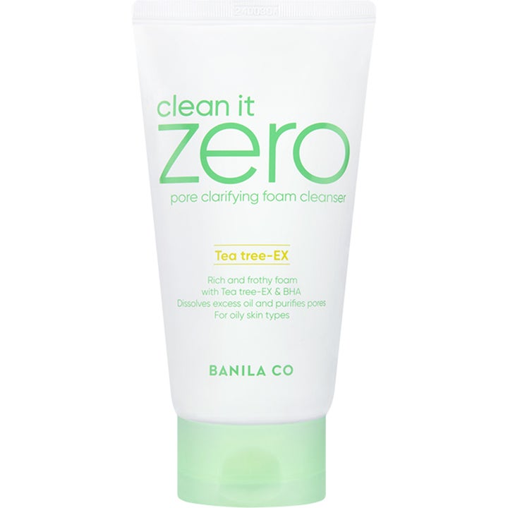 Banila Co Clean It Zero Pore Clarifying Foam Cleanser syväpuhdistava puhdistusvaahto valkoisessa tuubissa vihreällä korkilla.