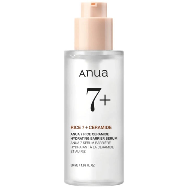 Anua Rice 7 Ceramide Hydrating Barrier Serum 50 ml kosteuttava seerumi vahvistaa suojakerrosta huurteisessa pullossa