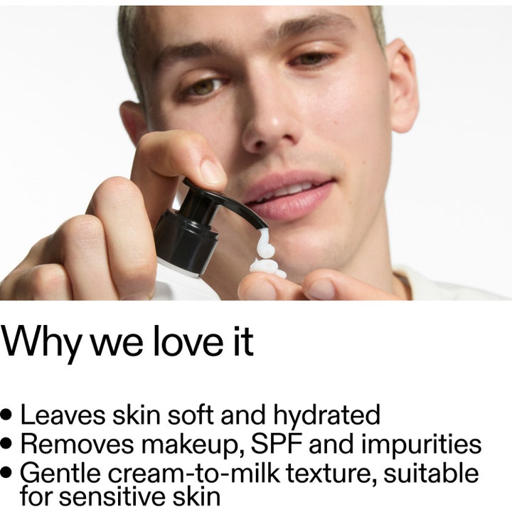 The INKEY List Hydrating Cream to Milk Cleanser 180 ml kosteuttava puhdistusvoide valkoinen koostumus iholla
