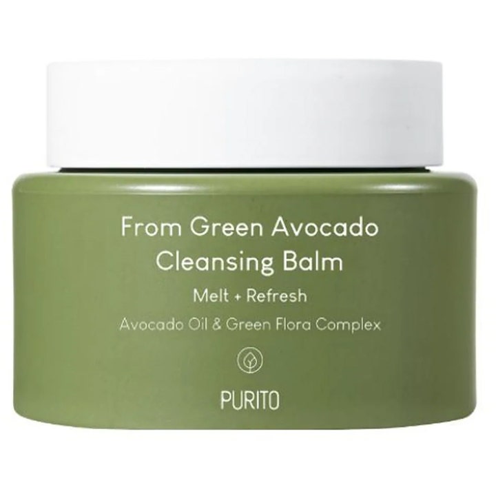 Purito From Green Avocado Cleansing Balm 100 ml syväpuhdistava puhdistusbalmi vihreässä purkissa valkoisella kannella