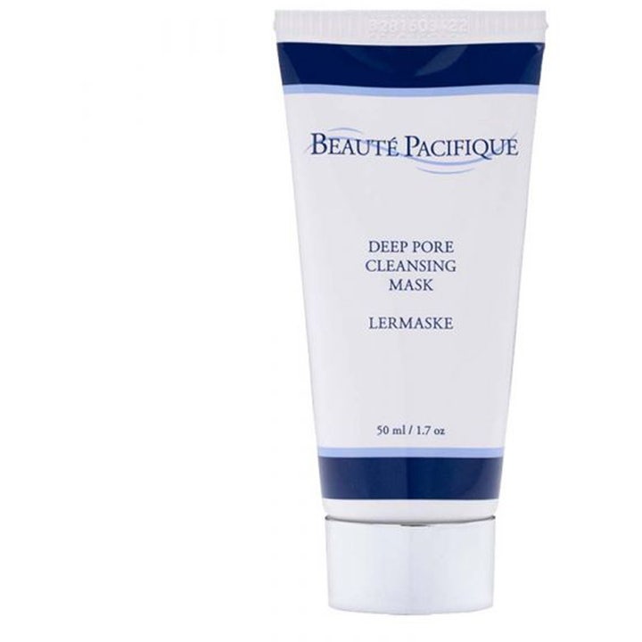 Beauté Pacifique Deep Pore Cleansing Mask 50 ml syväpuhdistava savinaamio valkoinen tuubi sinisin raidoin ja hopeakorkki