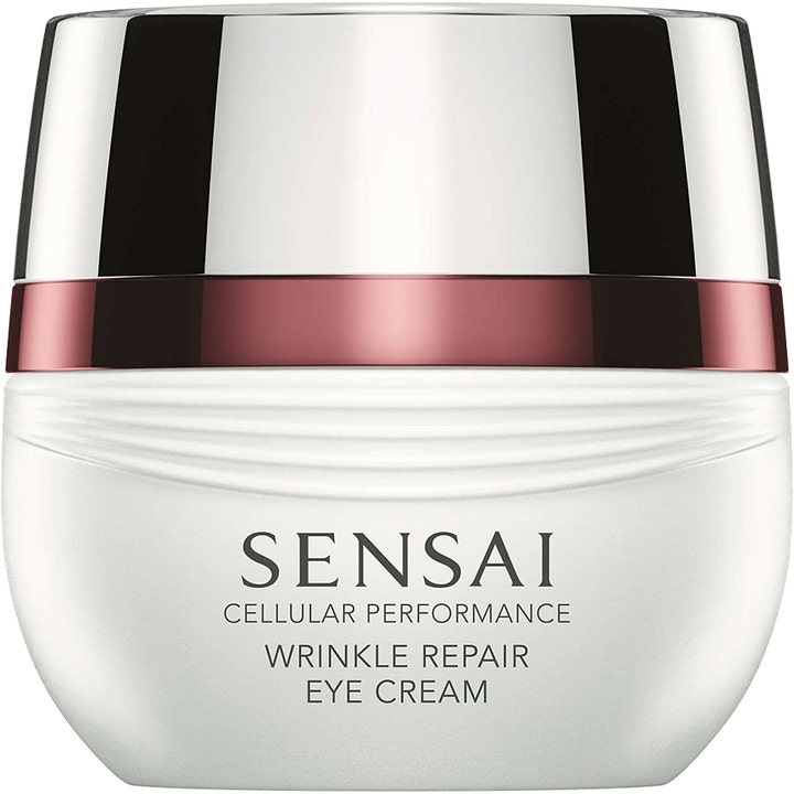 Sensai Cellular Performance Wrinkle Repair Eye Cream 15 ml ryppyjä silottava silmänympärysvoide valkoisessa purkissa.