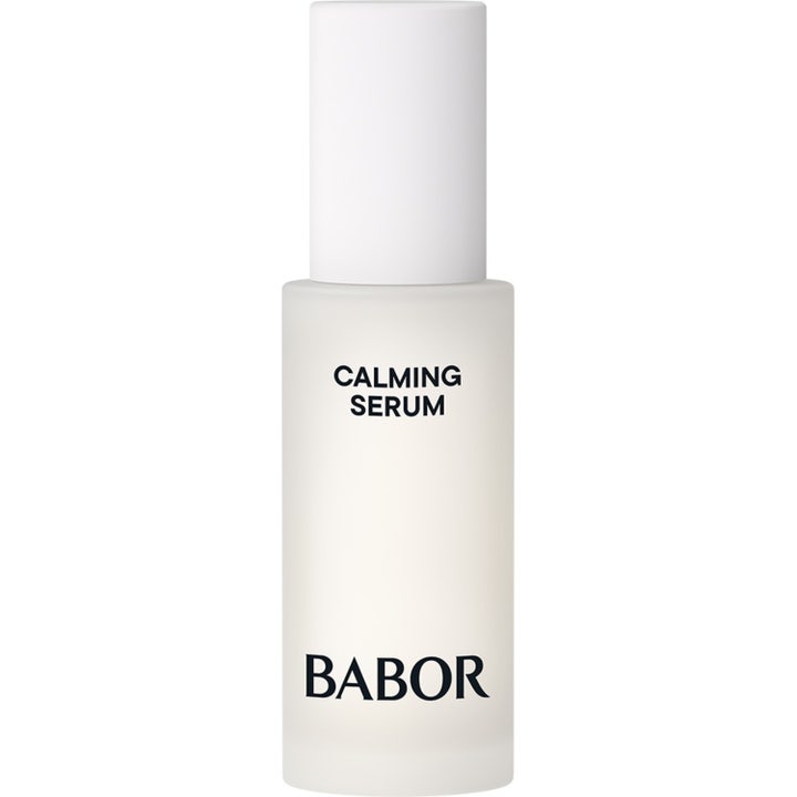 Babor Skinovage Calming Serum 30 ml rauhoittava seerumi rauhoittaa ihoa huurteisessa pullossa valkoisella korkilla.
