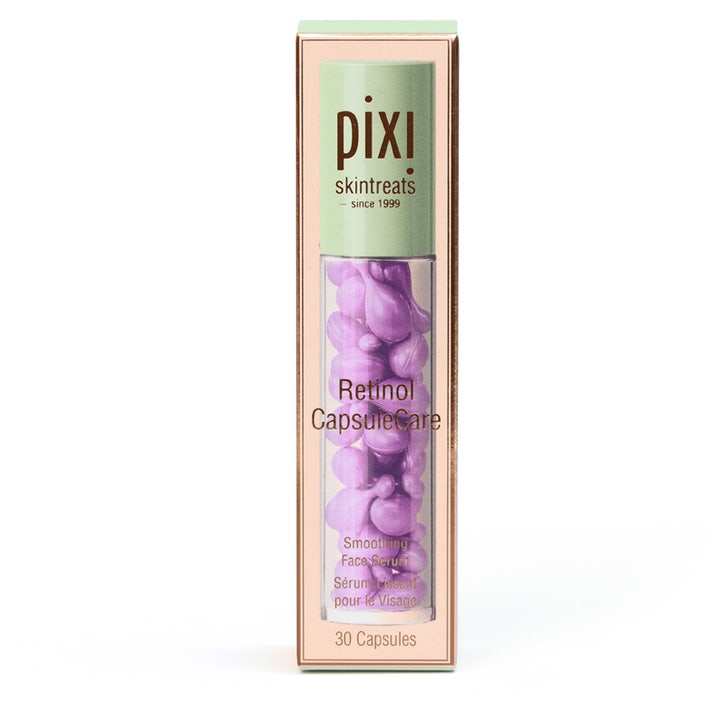 Pixi Retinol CapsuleCare 30 kpl silottava seerumi purkissa, joka sisältää violetteja kapseleita