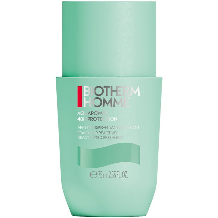 Biotherm Homme Aquapower 75 ml antiperspirantti luo 48 tunnin suojan raikkaassa mintunvihreässä pakkauksessa.