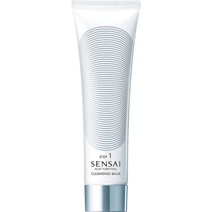 Sensai Silky Purifying Cleansing Balm 125 ml syväpuhdistava puhdistusbalsami valkoisessa tuubissa jossa on hopeinen korkki