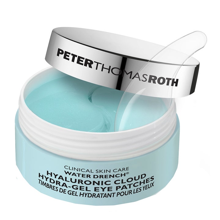 Peter Thomas Roth Water Drench Eye Patches 30 kpl kosteuttavat silmänympärysnaamiot vaaleansinisessä purkissa.