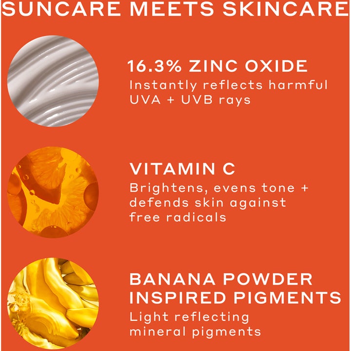 Ole Henriksen Truth Banana Bright Mineral Sunscreen SPF30 50 ml kirkastava aurinkovoide C-vitamiinilla ja sinkkioksidilla.