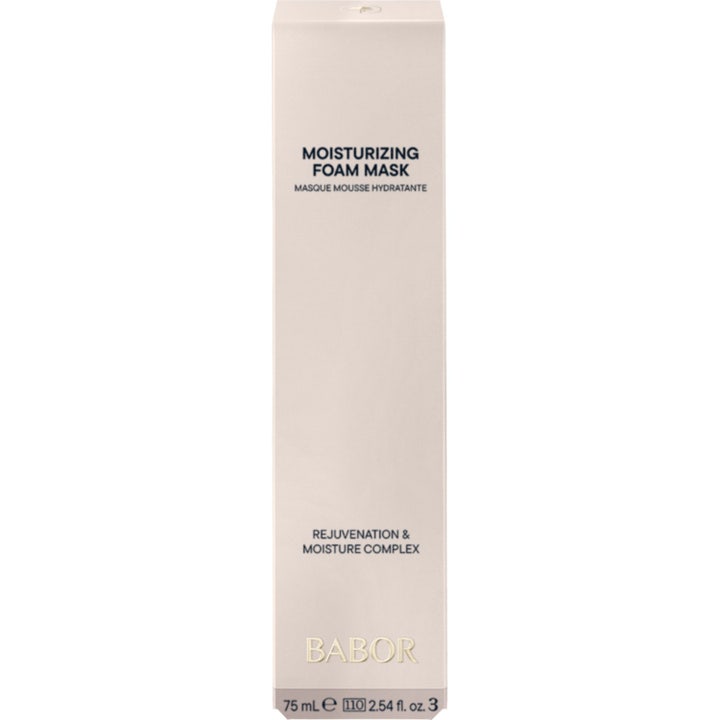 Babor Skinovage Moisturizing Foam Mask 75ml kosteuttava vaahtonaamio valkoisessa pullossa vaaleansinisellä tekstillä
