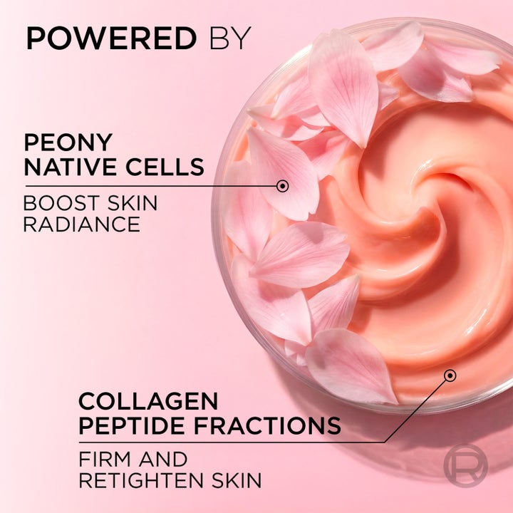 L'Oréal Paris Age Perfect Golden Age 50 ml heleyttävä päivävoide, pionia ja kollageenia sisältävä pinkki koostumus.