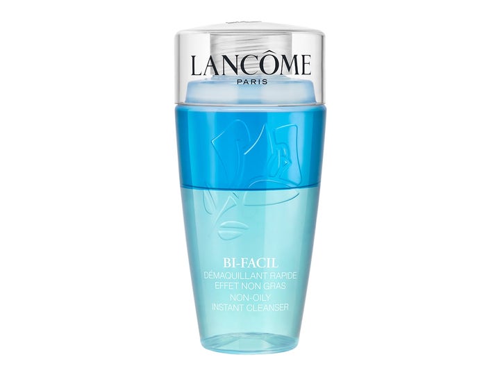 Lancôme Bi-Facil 125 ml öljytön silmänmeikinpoistoaine kaksifaasinen sininen neste kirkkaassa pullossa valkoisella korkilla