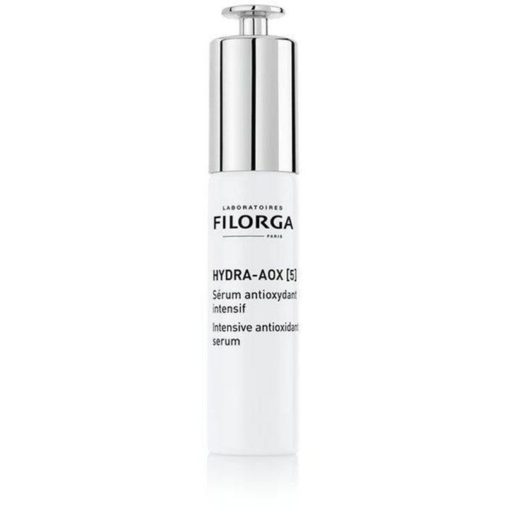 Filorga Hydra-AOX [5] 30 ml intensiivinen antioksidanttiseerumi valkoisessa pullossa hopeisella pumpulla
