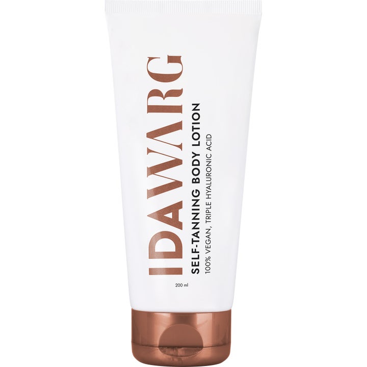 Ida Warg Self-Tanning Body Lotion 200 ml syväkosteuttava itseruskettava voide valkoisessa tuubissa pronssisella korkilla