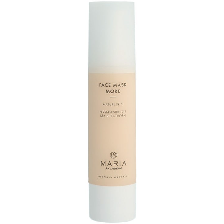 Maria Åkerberg Face Mask More kiinteyttävä kasvonaamio aikuiselle iholle valkoisessa pumppupullossa beigellä etiketillä.