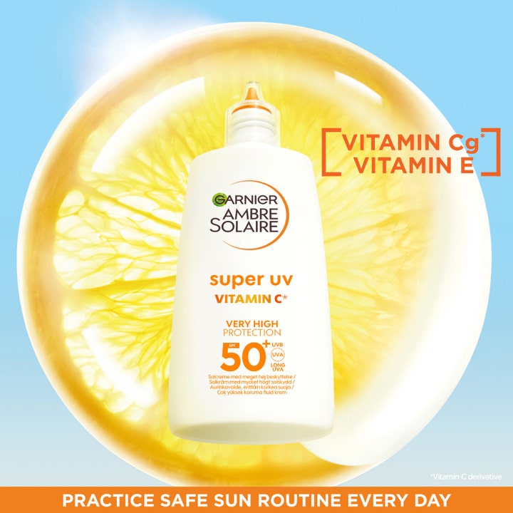 Garnier Ambre Solaire Super UV Vitamin C 40 ml aurinkovoide ja sitruunaviipale hehkua tuomaan