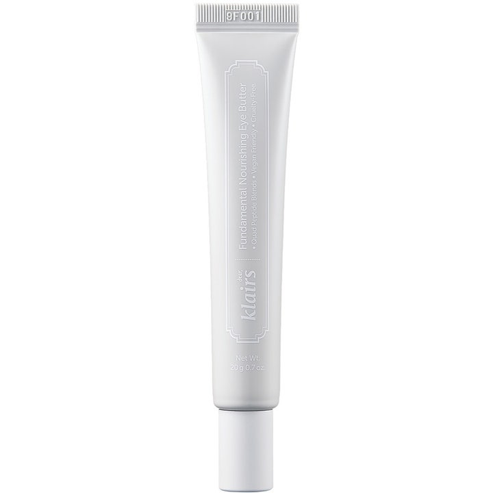 Klairs Fundamental Nourishing Eye Butter 20 g ravitseva silmänympärysvoide valkoisessa tuubissa.