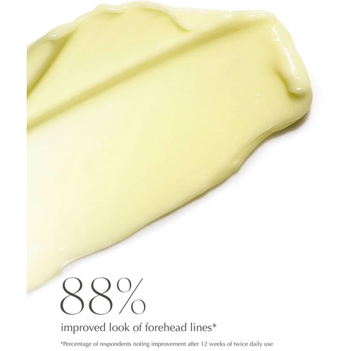 Exuviance Wrinkle Smooth Topical Peptide 5 g seerumi vaaleankeltainen voide ja teksti 88% improved look of forehead lines