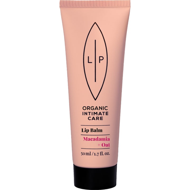 Lip Organic Intimate Care Lip Balm 50 ml kosteuttava intiimivoide vaaleanpunaisessa tuubissa.