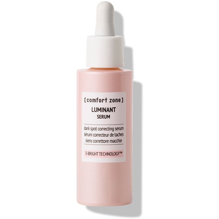 Comfort Zone Luminant Serum kirkastava seerumi pigmenttiläiskiä vastaan vaaleanpunaisessa pipettipullossa.
