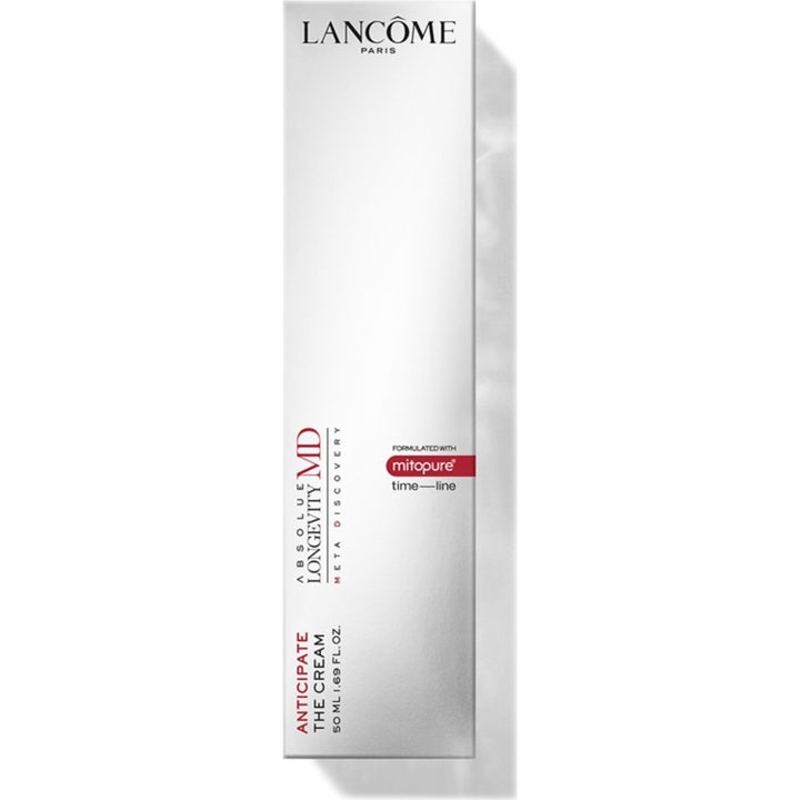 Lancôme Absolue Longevity MD Anticipate The Cream 50 ml uudistava kasvovoide hopeisessa pakkauksessa mitopure-tekstillä.