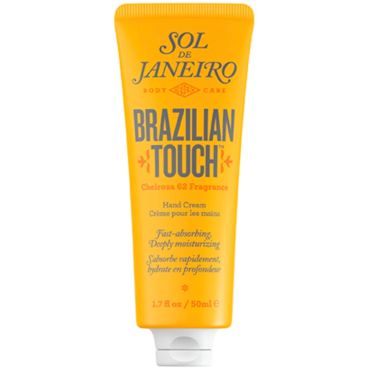 Sol de Janeiro Brazilian Touch Hand Cream 50 ml syväkosteuttava käsivoide keltaisessa tuubissa valkoisella korkilla