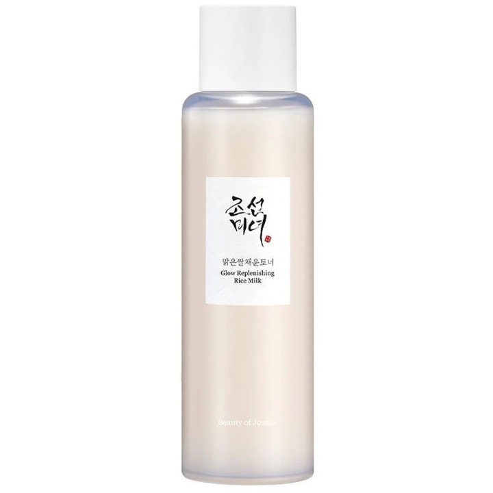 Beauty of Joseon Glow Replenishing Rice Milk 150 ml heleyttävä kasvovesi maitomaisella nesteellä kirkkaassa pullossa
