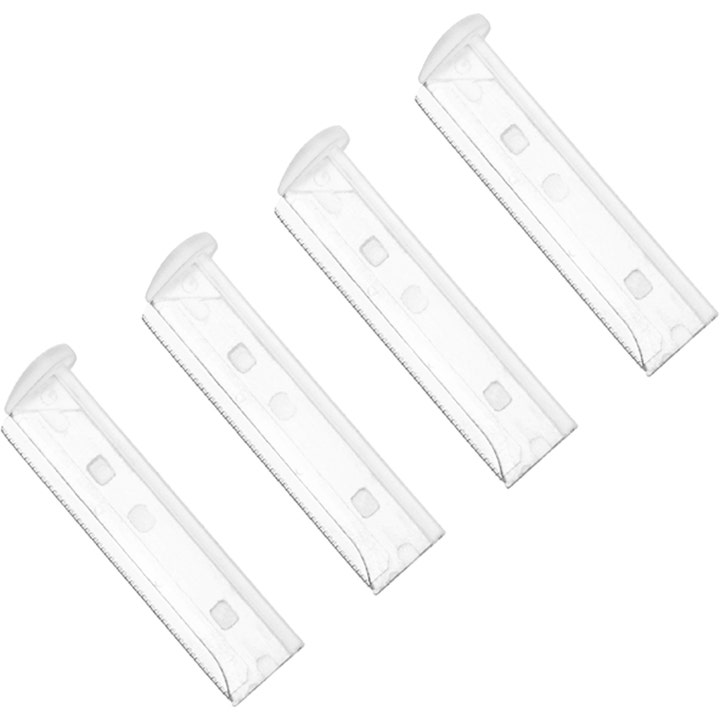 Tweezerman Facial Razor Replacement Blades 4 kpl karvanpoistoon neljä kirkasta vaihtoterää valkoisilla suojilla