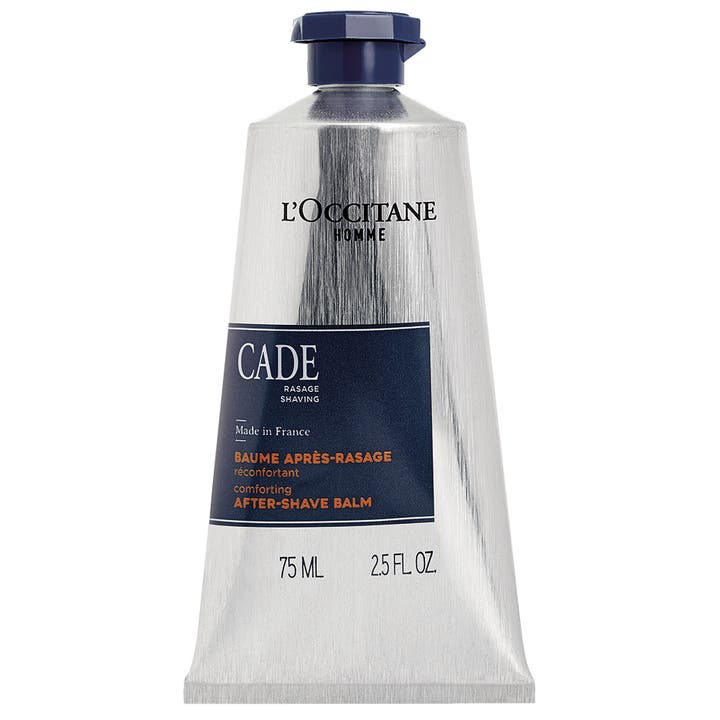 L'Occitane Homme Cade After-Shave Balm 75 ml rauhoittava partabalsami hopeisessa tuubissa jossa on sininen korkki
