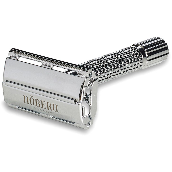 Nõberu of Sweden Butterfly Safety Razor 1 kpl tarkka parranajo kromattu metallinen partahöylä kuvioidulla varrella.
