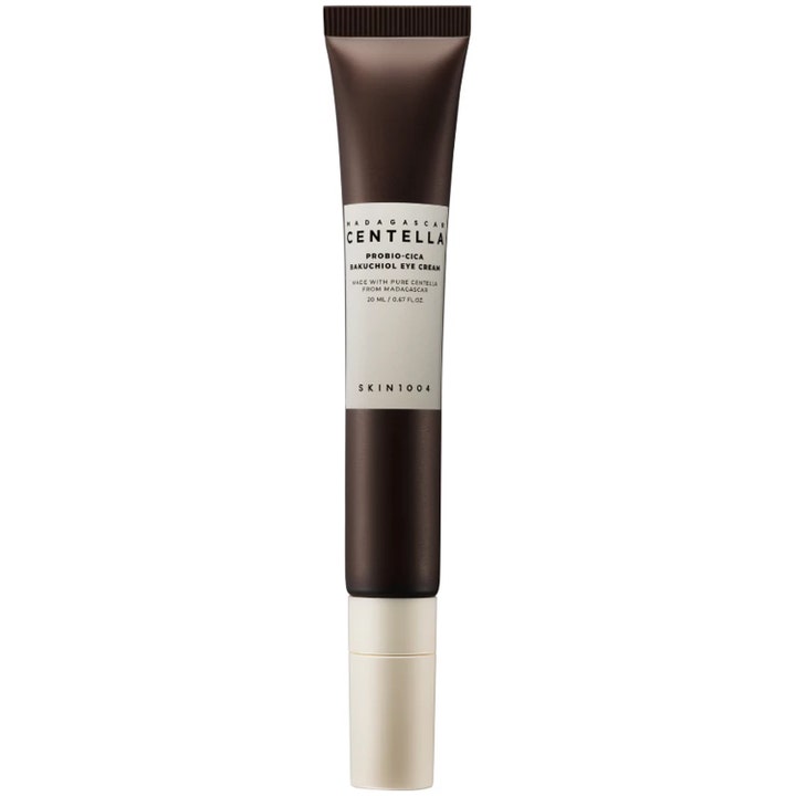 SKIN1004 Madagascar Centella Probio-Cica Bakuchiol Eye Cream 20 ml silmänympärysvoide ruskeassa tuubissa.
