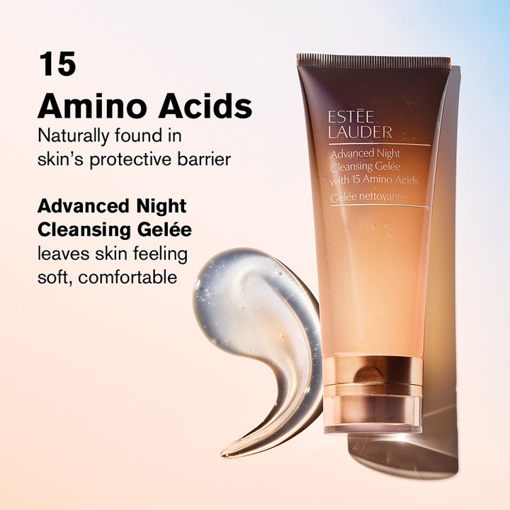 Estée Lauder Advanced Night Cleansing Gelee 100 ml puhdistusgeeli sisältää 15 aminohappoa ja kirkkaan geelikoostumuksen.
