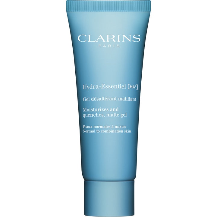 Clarins Hydra-Essentiel [HA²] Matte Gel kosteuttava kasvogeeli sinisessä tuubissa luo iholle mattapinnan.