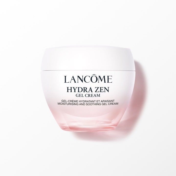 Lancôme Hydra Zen 50 ml kosteuttava ja rauhoittava geelivoide vaaleanpunaisessa lasipurkissa valkoisella korkilla