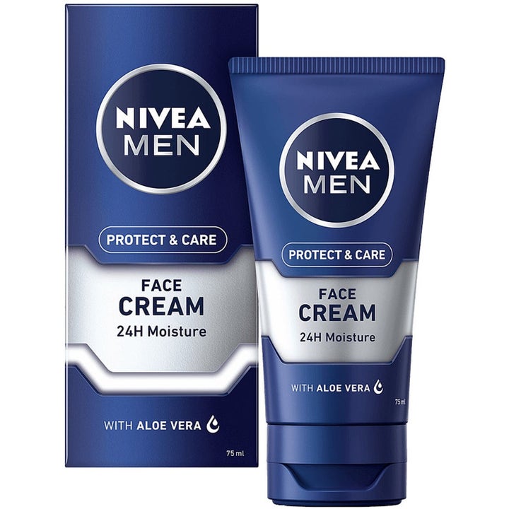 Nivea Men Protect & Care Face Cream 75 ml kosteuttava kasvovoide aloe veralla sinisessä tuubissa ja pakkauksessa