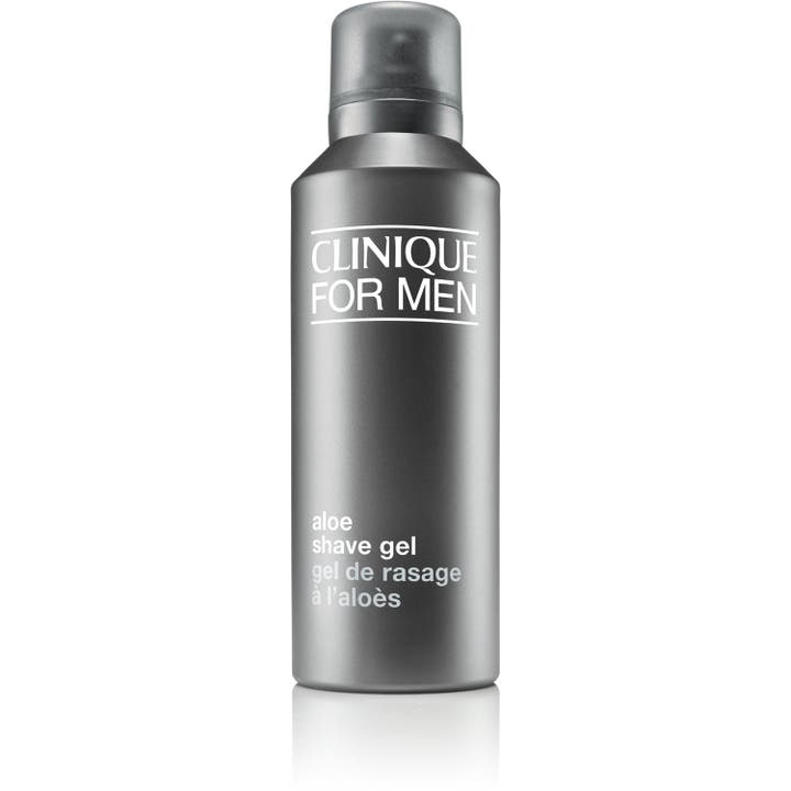 Clinique For Men Aloe Shave Gel 125ml rauhoittava parranajogeeli tummanharmaassa mattapintaisessa spraypullossa