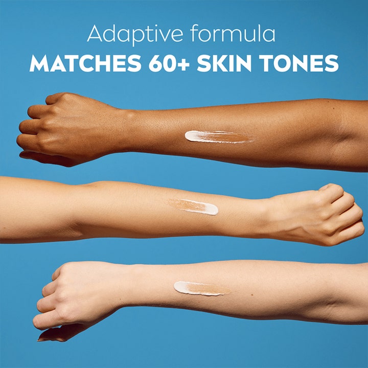 NIVEA Luminous 630 CC Fluid 40 ml pigmenttiläiskiä vastaan mukautuu yli 60 ihosävyyn kolmella eri sävyisellä iholla.