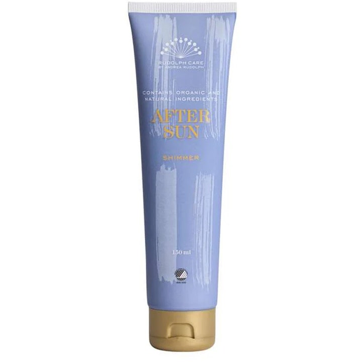 Rudolph Care After Sun Shimmer 150 ml rauhoittava voide lilahtavassa tuubissa kultaisella korkilla