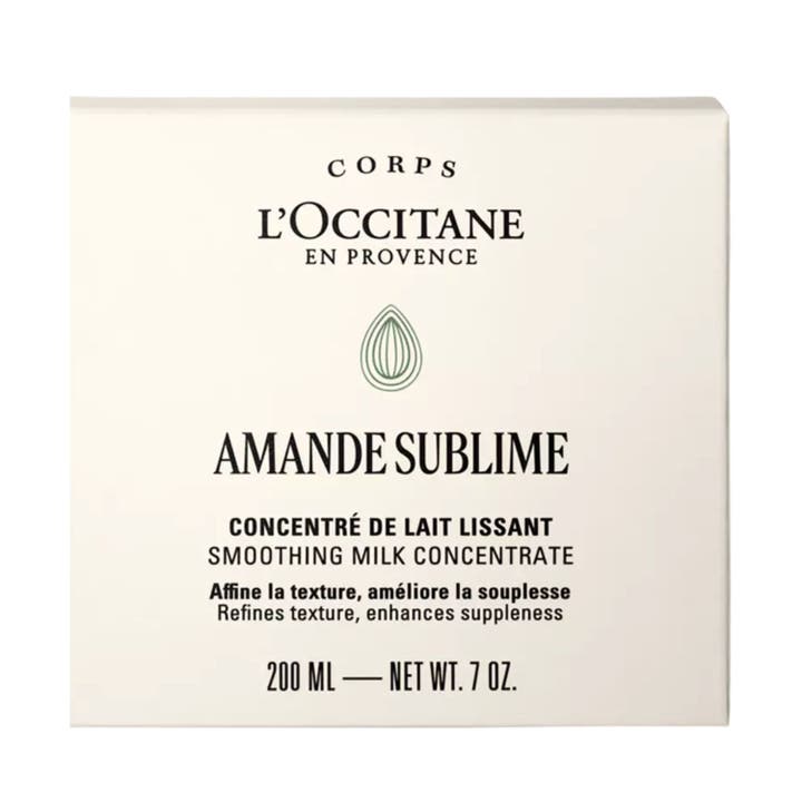 L'Occitane en Provence Almond Milk Concentrate 200 ml tasoittava ja kiinteyttävä vartalovoide vihreässä pakkauksessa