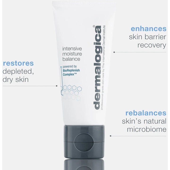 Dermalogica Moisturizing Routine Kit Intensive Moisture Balance vahvistaa suojakerrosta valkoisessa tuubissa.